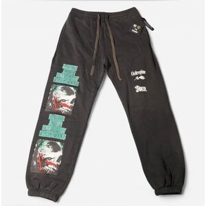 Civil‎ Regime Joker Graphic Black Jogger Pants Men's Size M Cotton Fleece